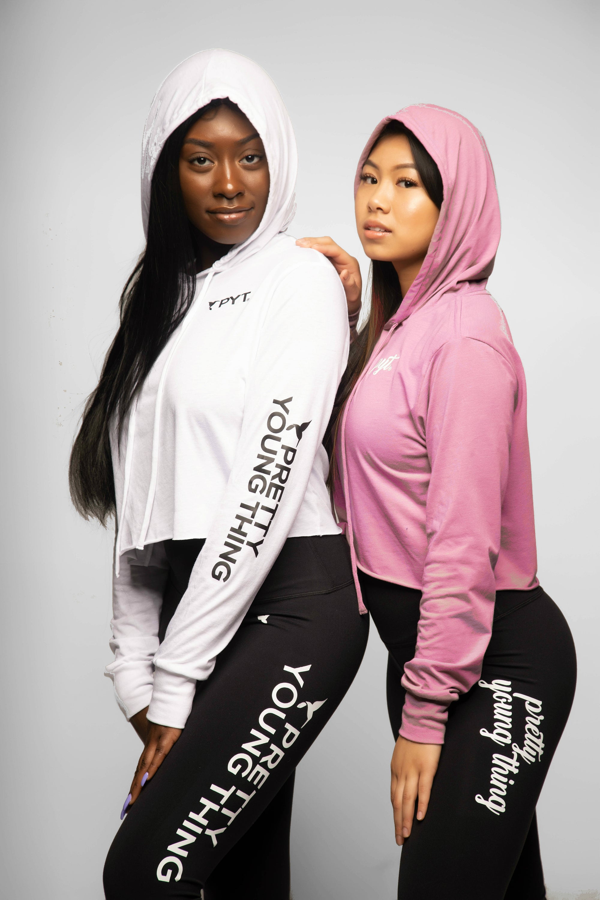 Cropped Long Sleeve Hoodie Tee Pretty Young Thing 2 Colors