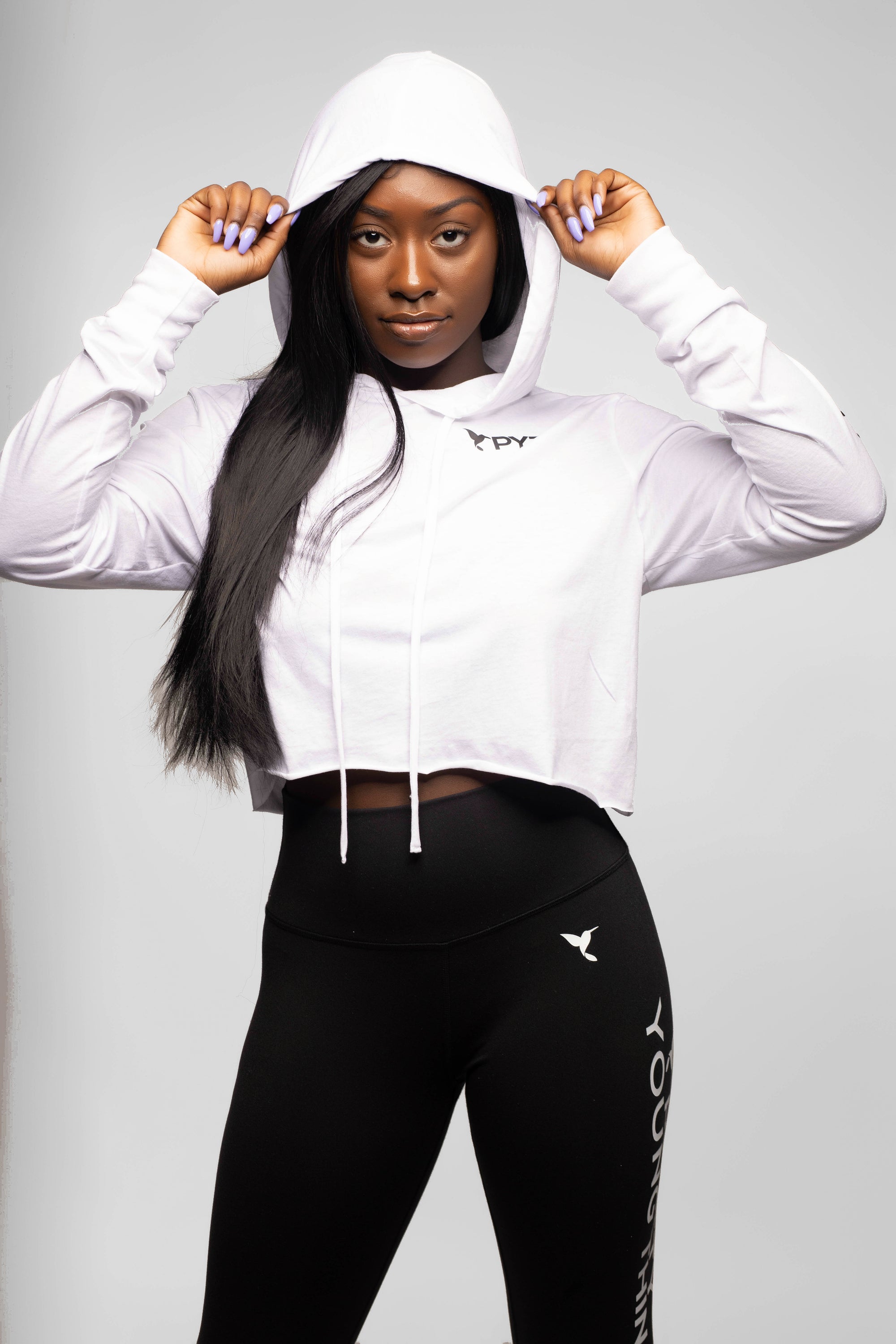 Cropped Long Sleeve Hoodie Tee Pretty Young Thing 2 Colors