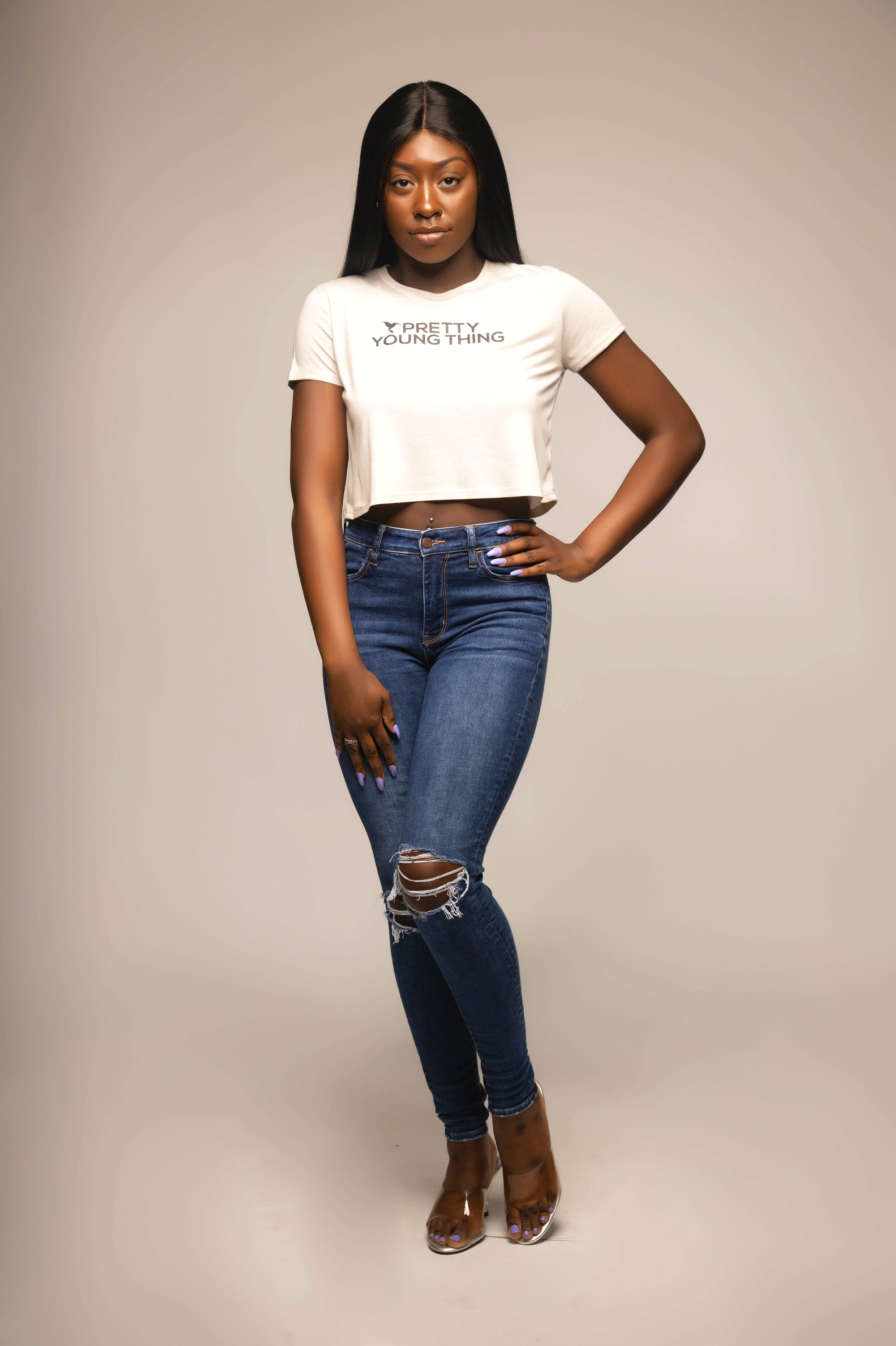 Pretty Young Thing Flowy Cropped Tee