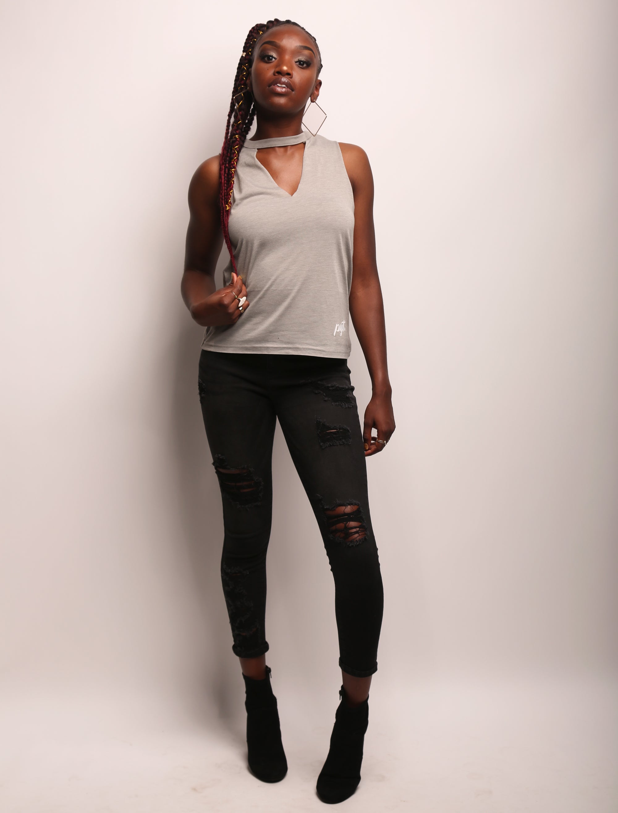 Cut Neck Tank 4 Colors