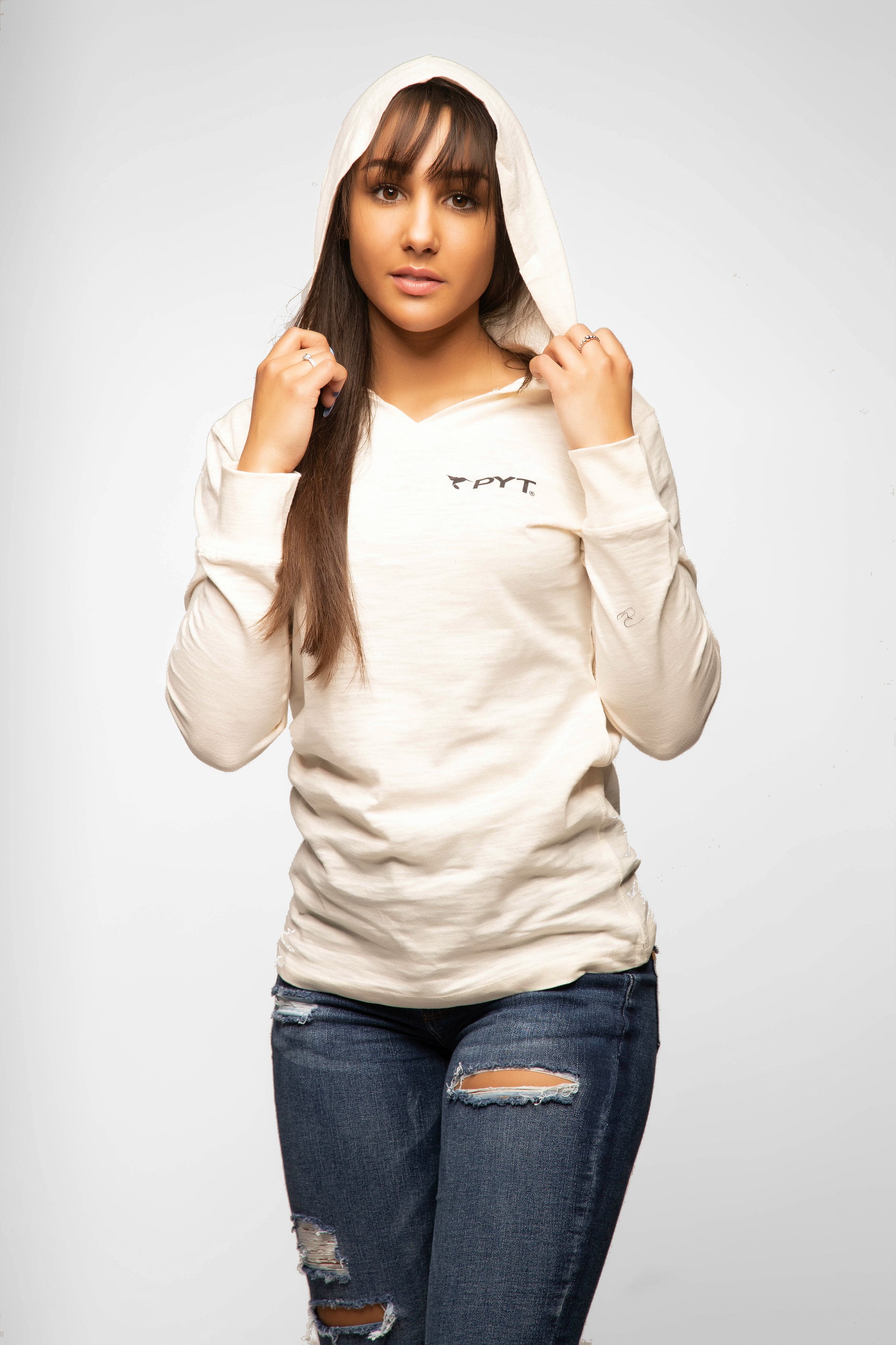 PYT® Long Sleeve V-Notch Hoodie Tee 5 Colors