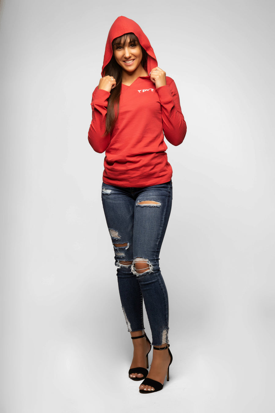 PYT® Long Sleeve V-Notch Hoodie Tee 5 Colors